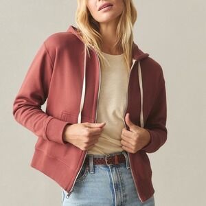 American Giant Midweight Full Zip Hoodie Womens Medium Spiced Apple Relaxed Fit